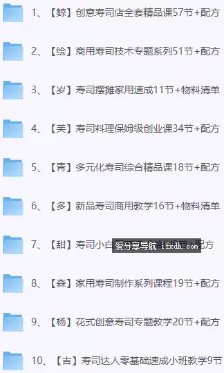 图片[1]-精品创意寿司制作精品课程 共10类 100多节课-奇趣日