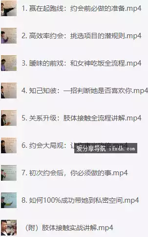 图片[1]-单身必看 实战约会方法 8节高清视频讲解-奇趣日